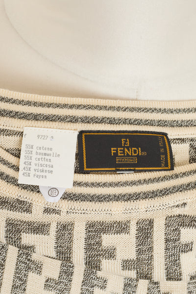 Fendi Vintage Cream Zucca Sweater