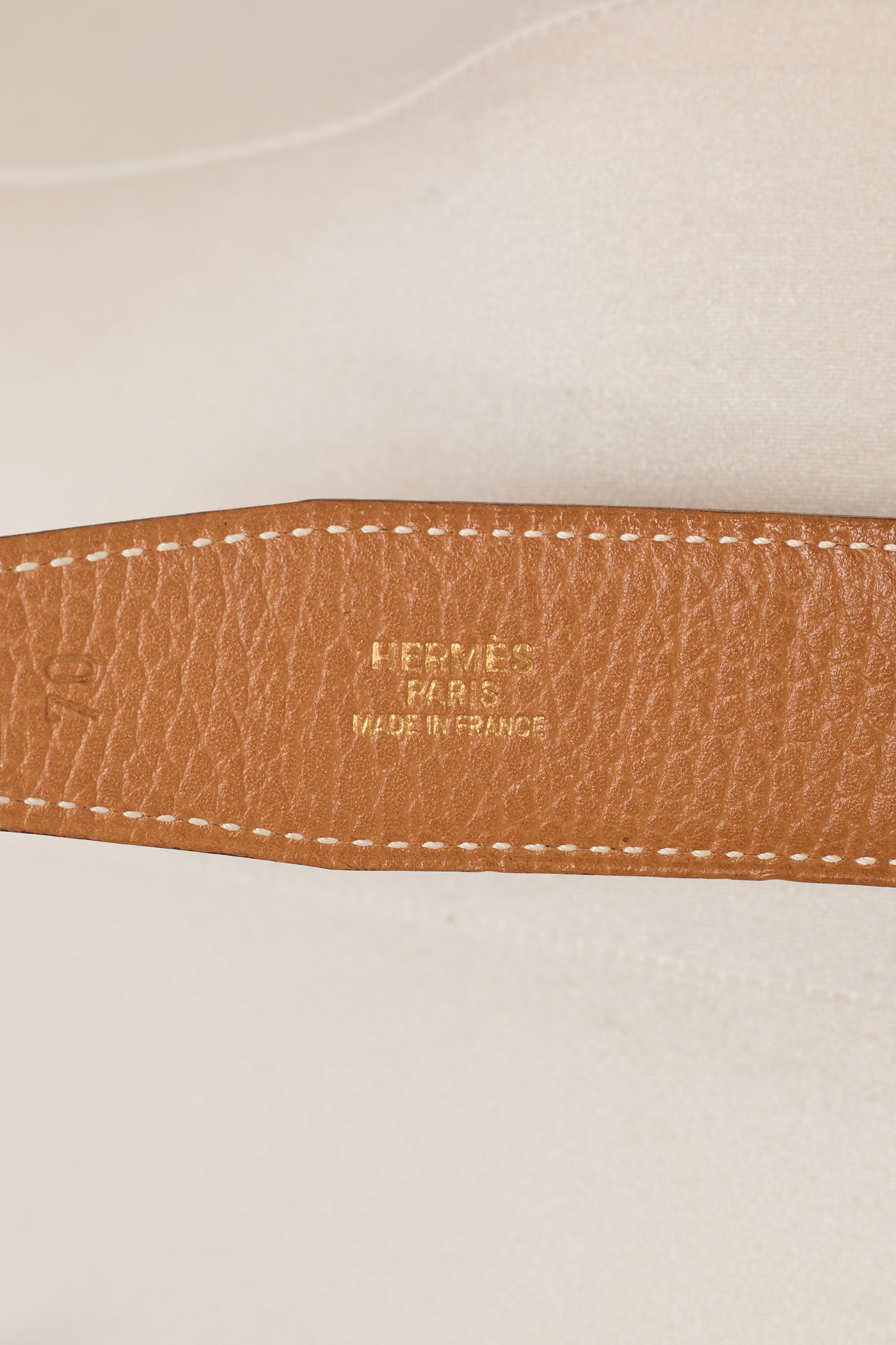 Hermes Vintage Black and Gold Clemence Leather Gold H Buckle Belt Size 70