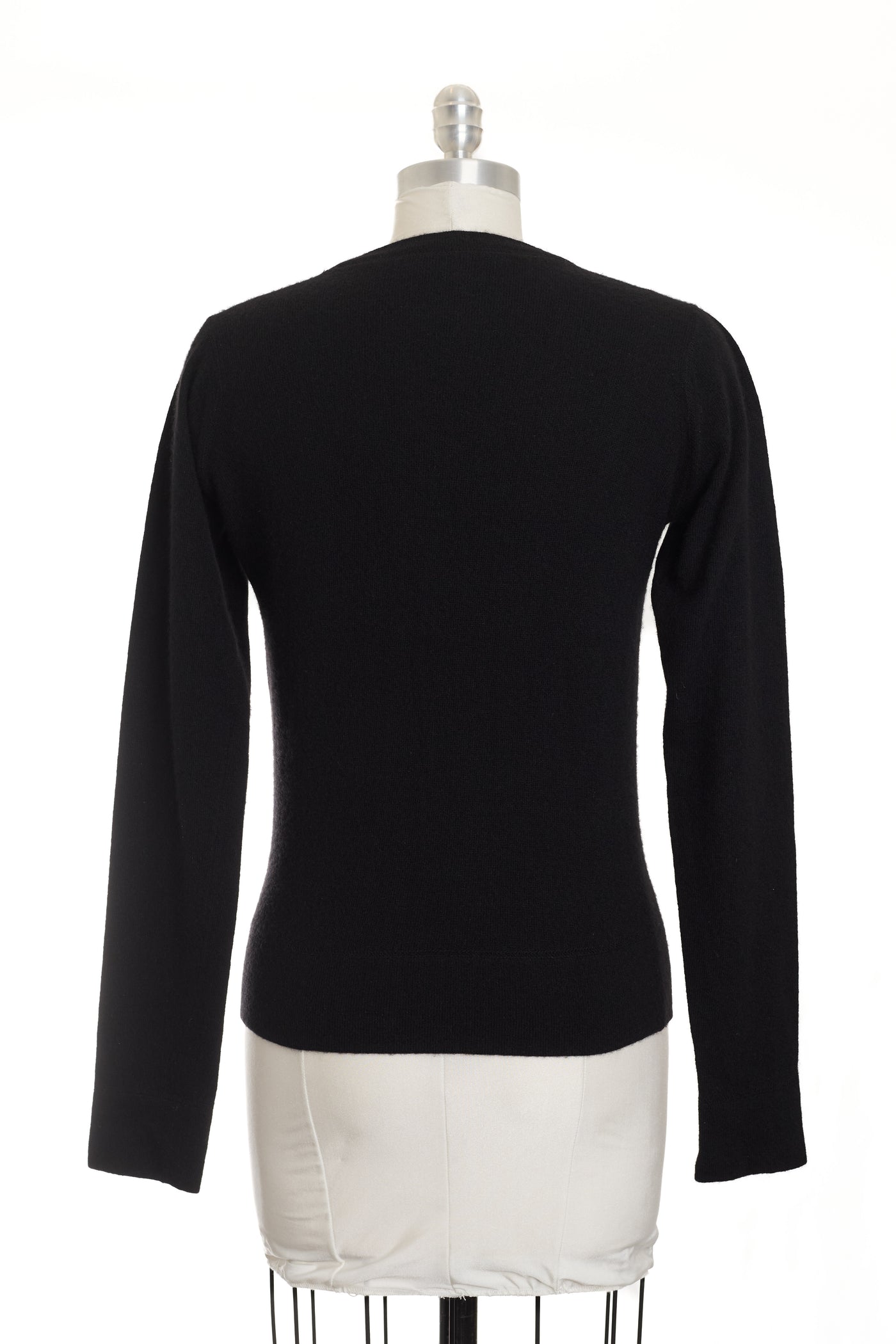 Chanel Vintage Black Cashmere Knit CC Sweater