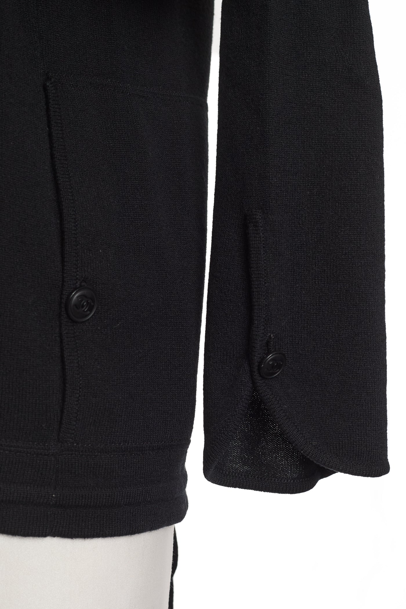 Chanel Black Cashmere CC Zip Up