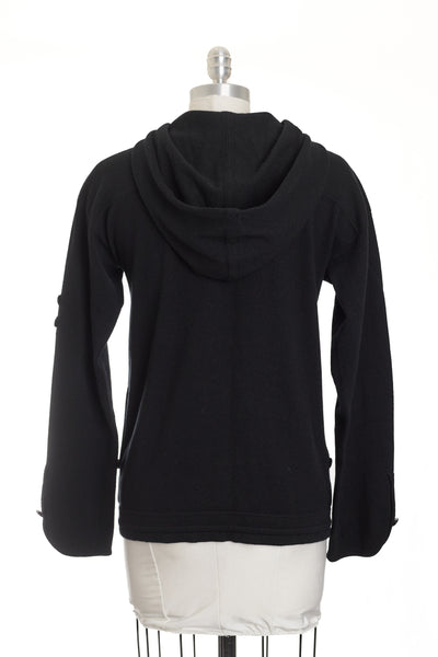 Chanel Black Cashmere CC Zip Up