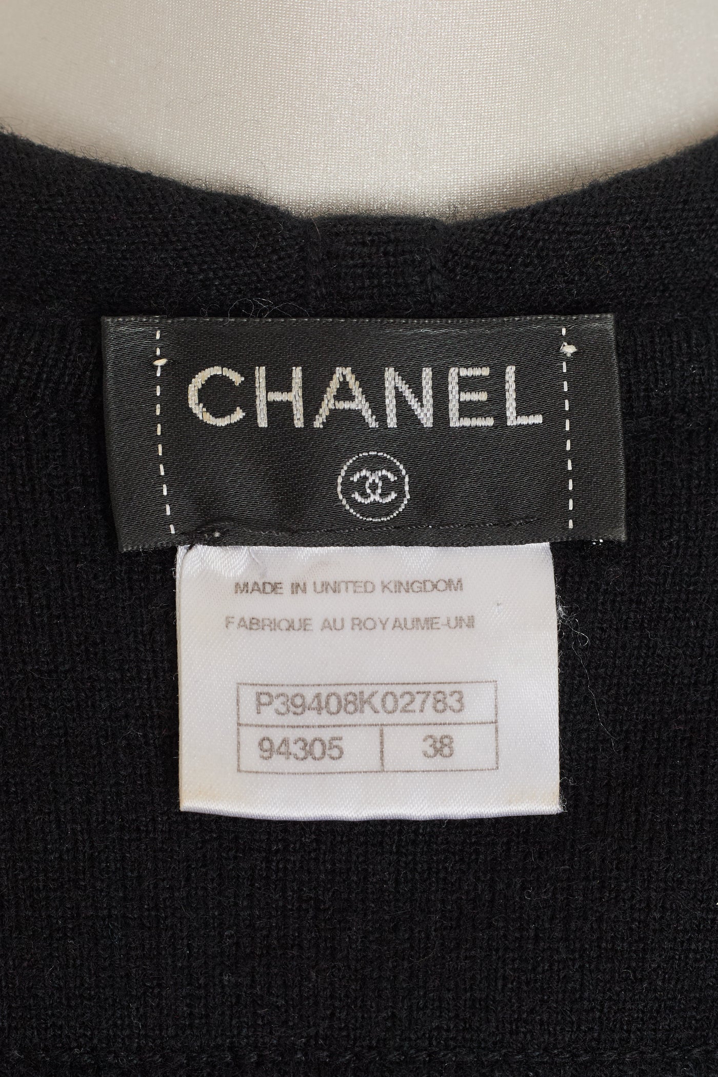 Chanel Black Cashmere CC Zip Up