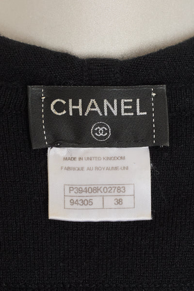 Chanel Black Cashmere CC Zip Up