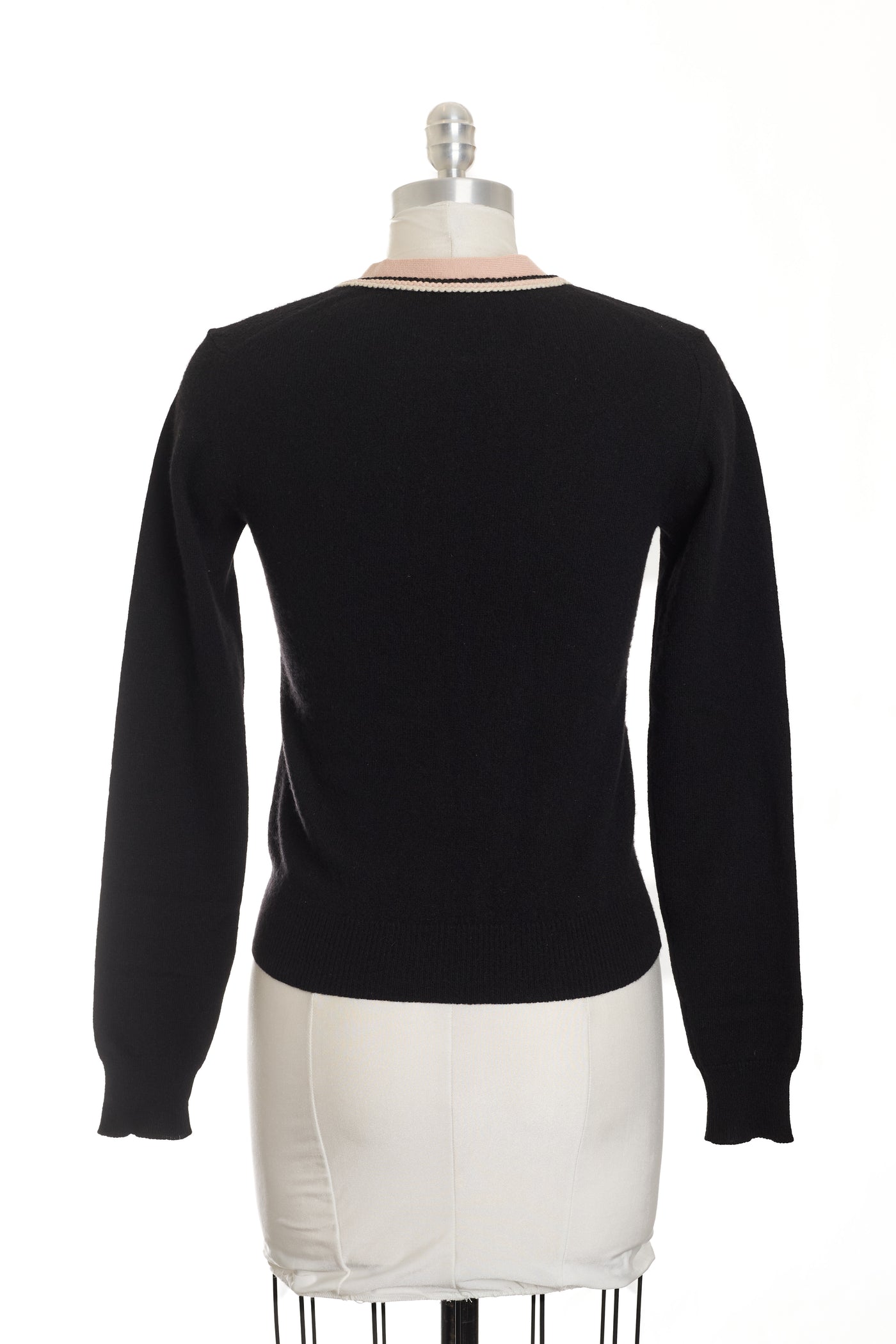 Chanel Vintage Pink Trim Cardigan