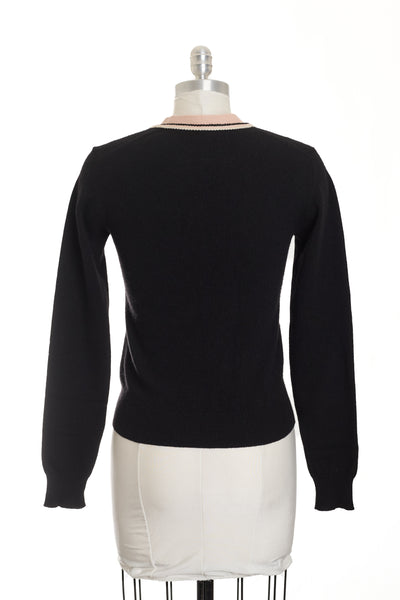 Chanel Vintage Pink Trim Cardigan