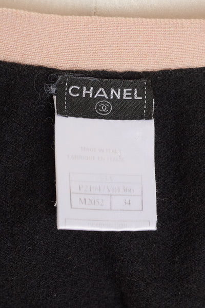 Chanel Vintage Pink Trim Cardigan