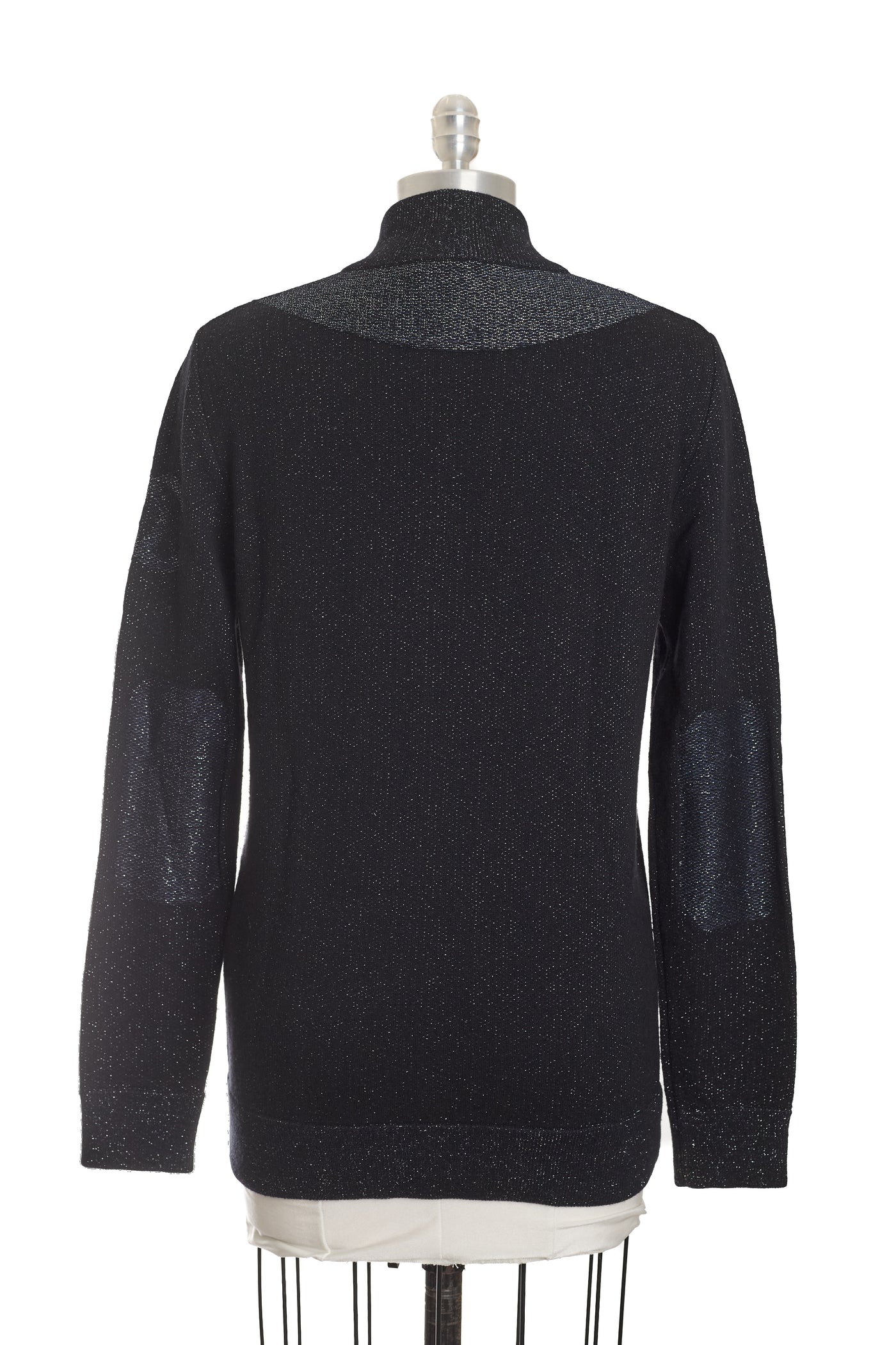 Chanel Long Sleeve Dark Blue Glitter Jacket