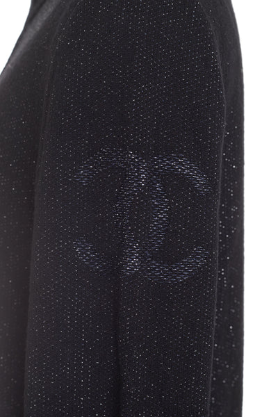 Chanel Long Sleeve Dark Blue Glitter Jacket