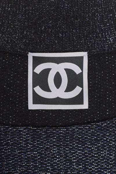 Chanel Long Sleeve Dark Blue Glitter Jacket