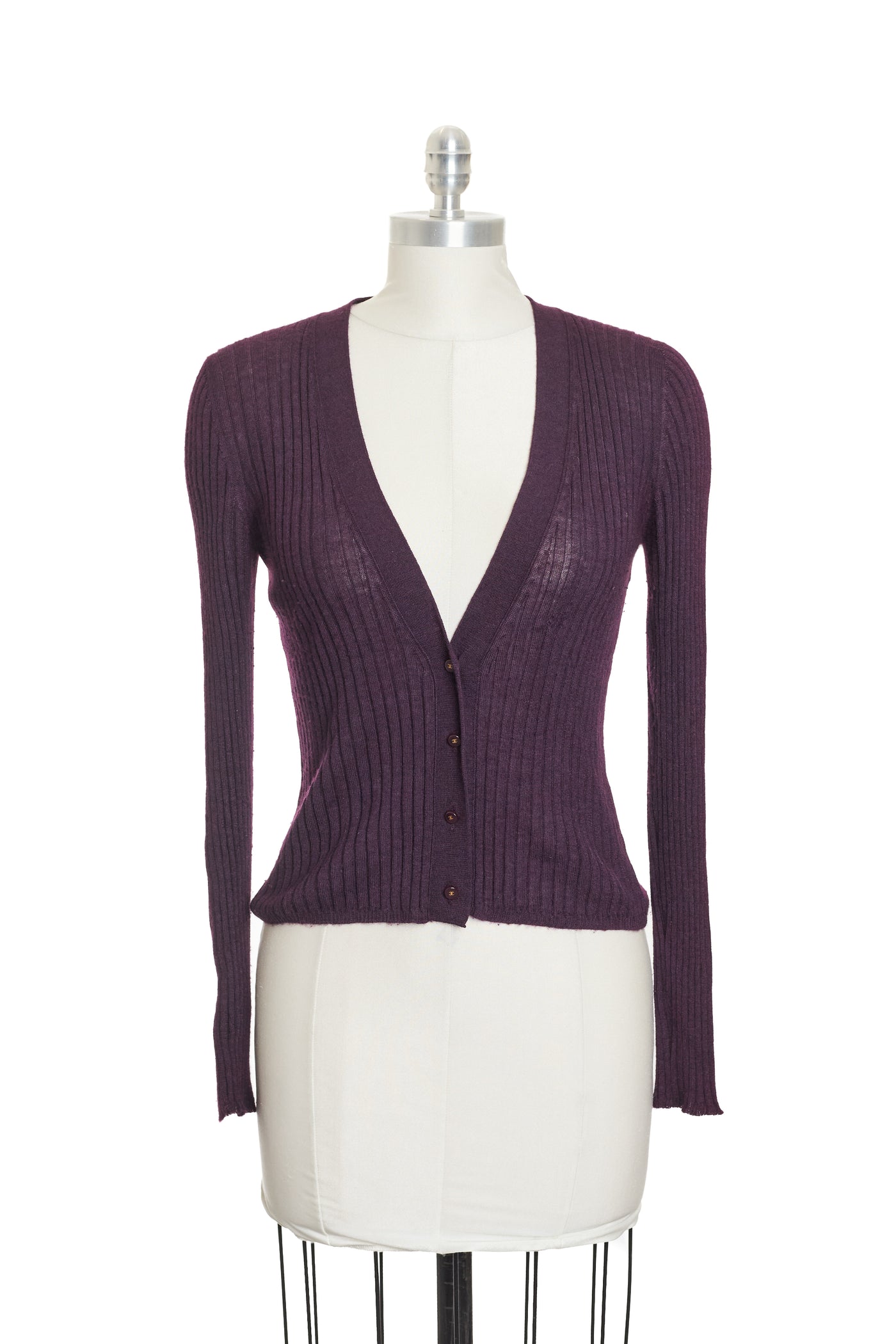 Chanel Purple Cashmere Cardigan