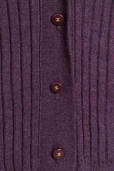 Chanel Purple Cashmere Cardigan