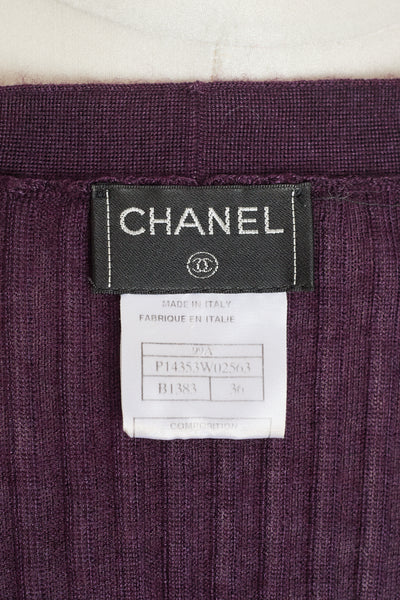 Chanel Purple Cashmere Cardigan