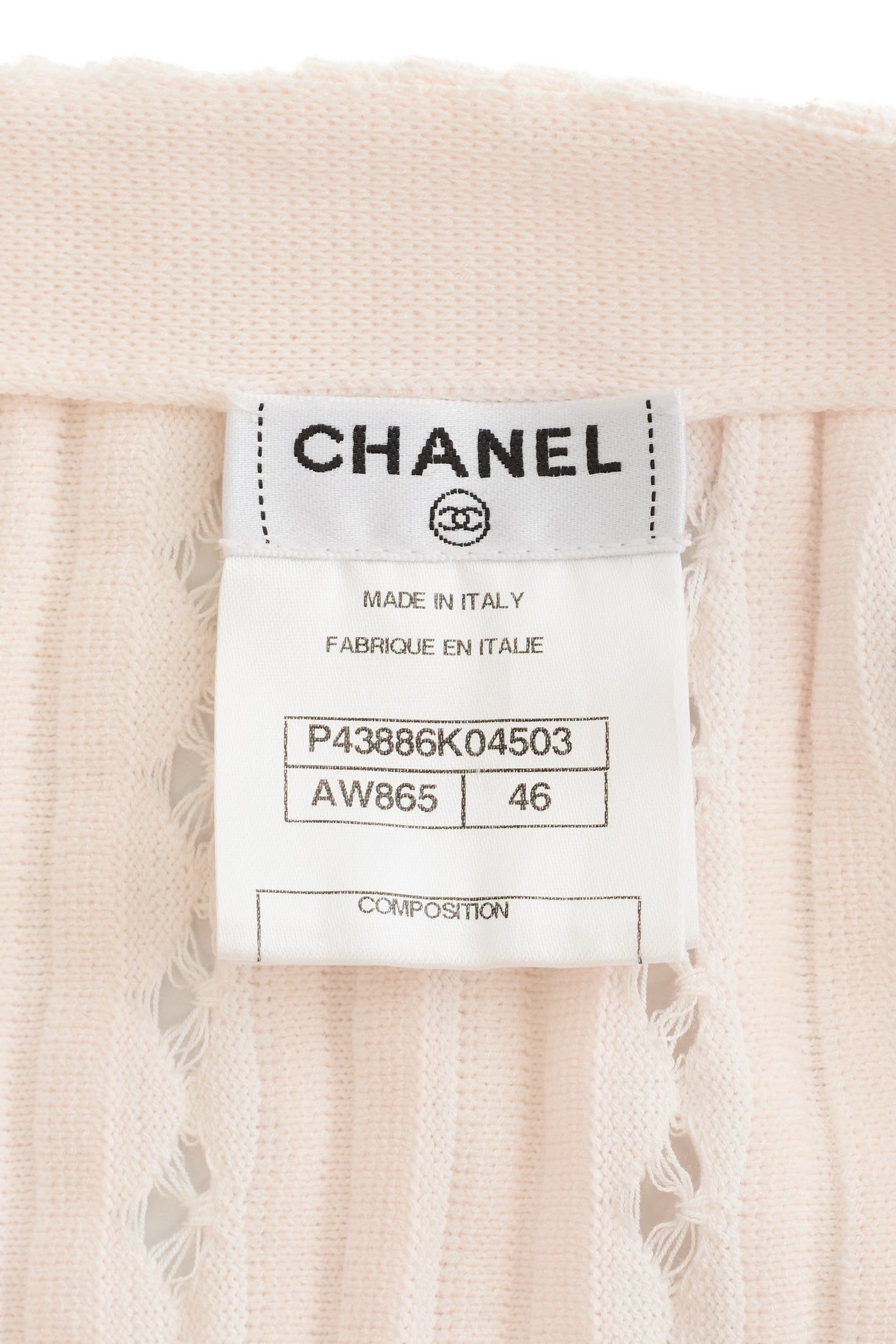Chanel Pale Pink Open Front Cardigan