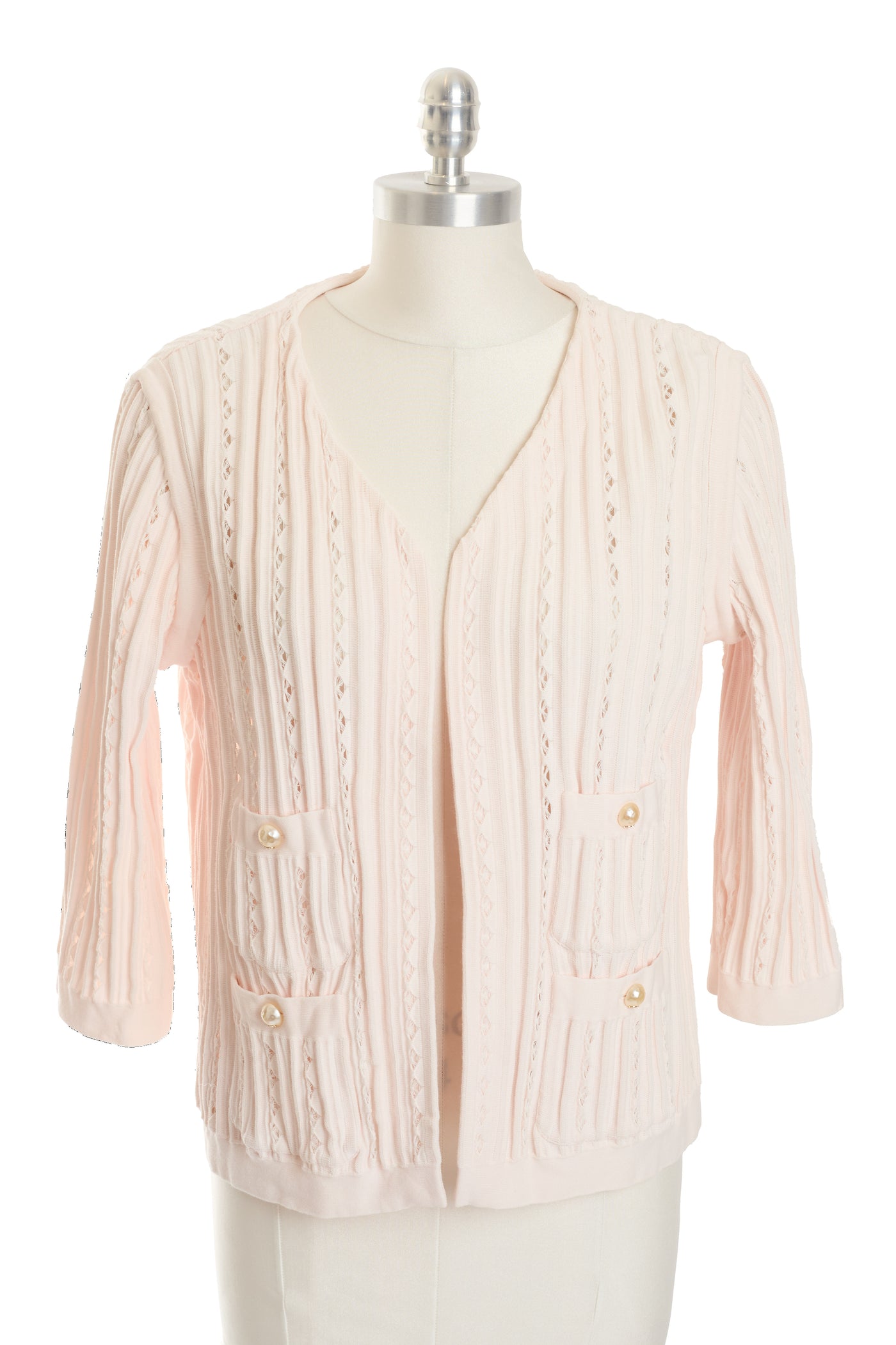 Chanel Pale Pink Open Front Cardigan