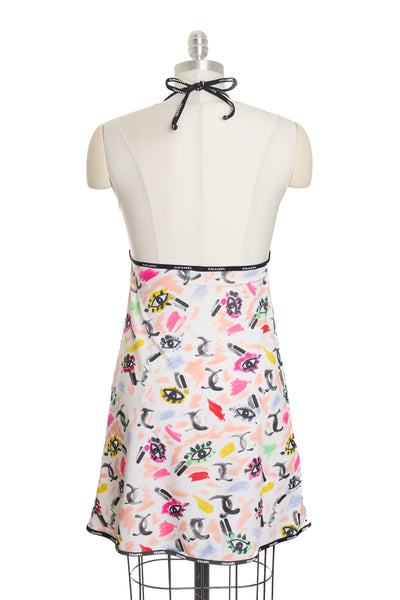 Chanel Vintage 1995 SS Runway Print Halter Dress