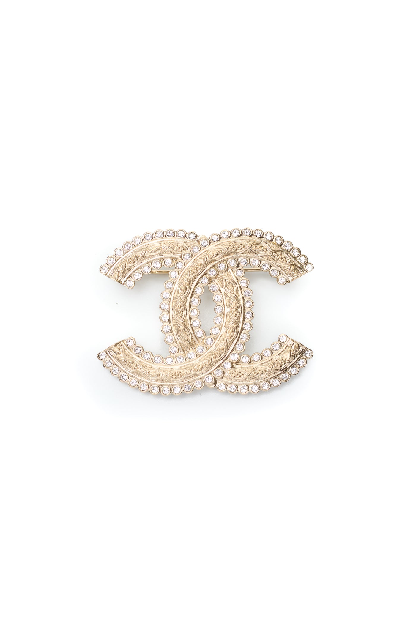 Chanel Crystal Filigree CC Brooch