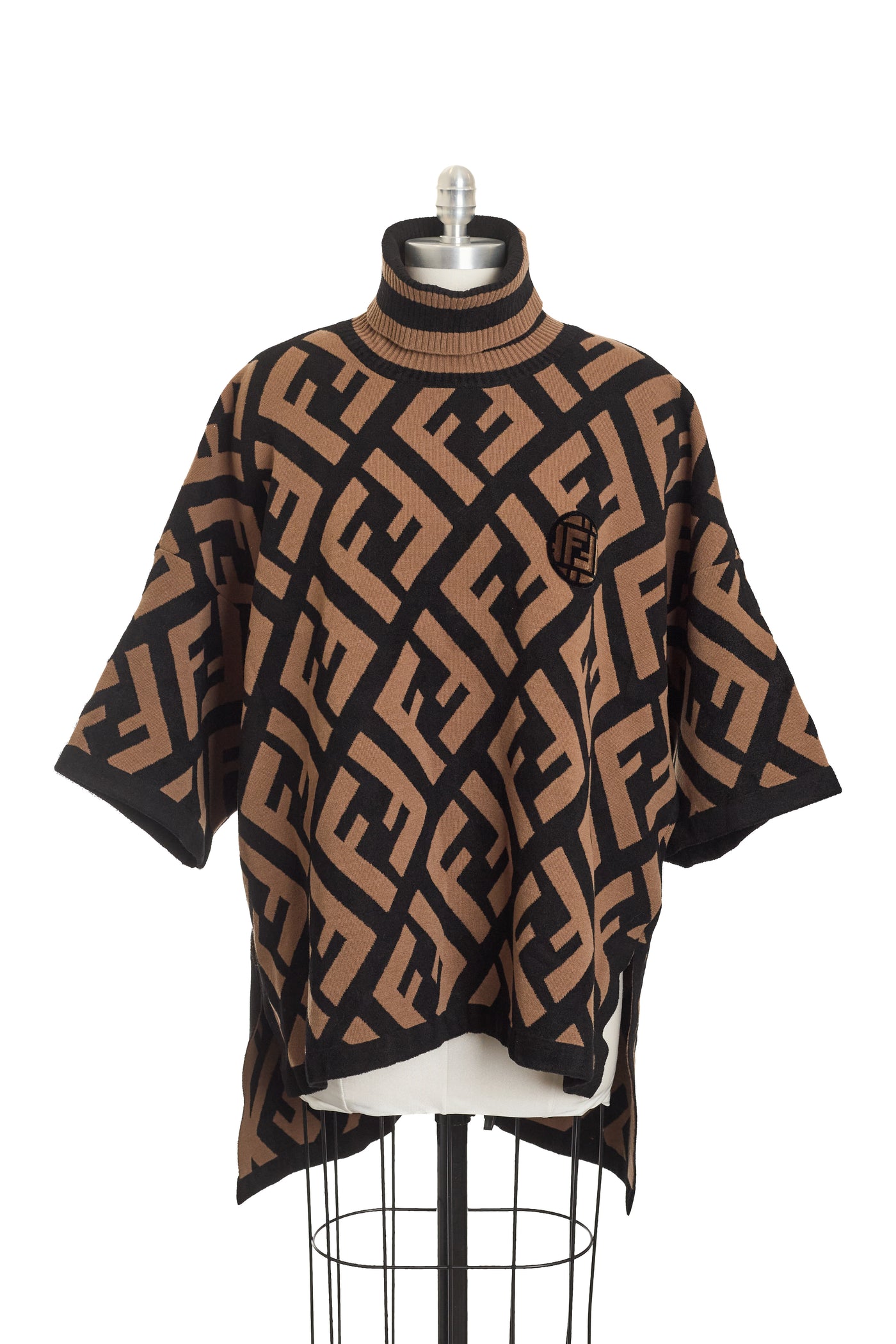 Fendi Wool Monogram Poncho