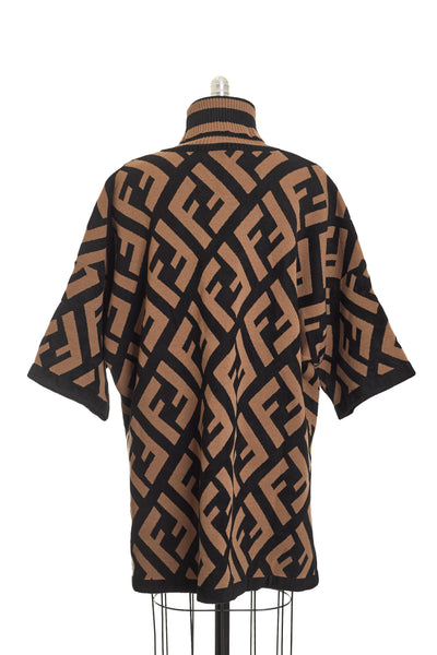 Fendi Wool Monogram Poncho