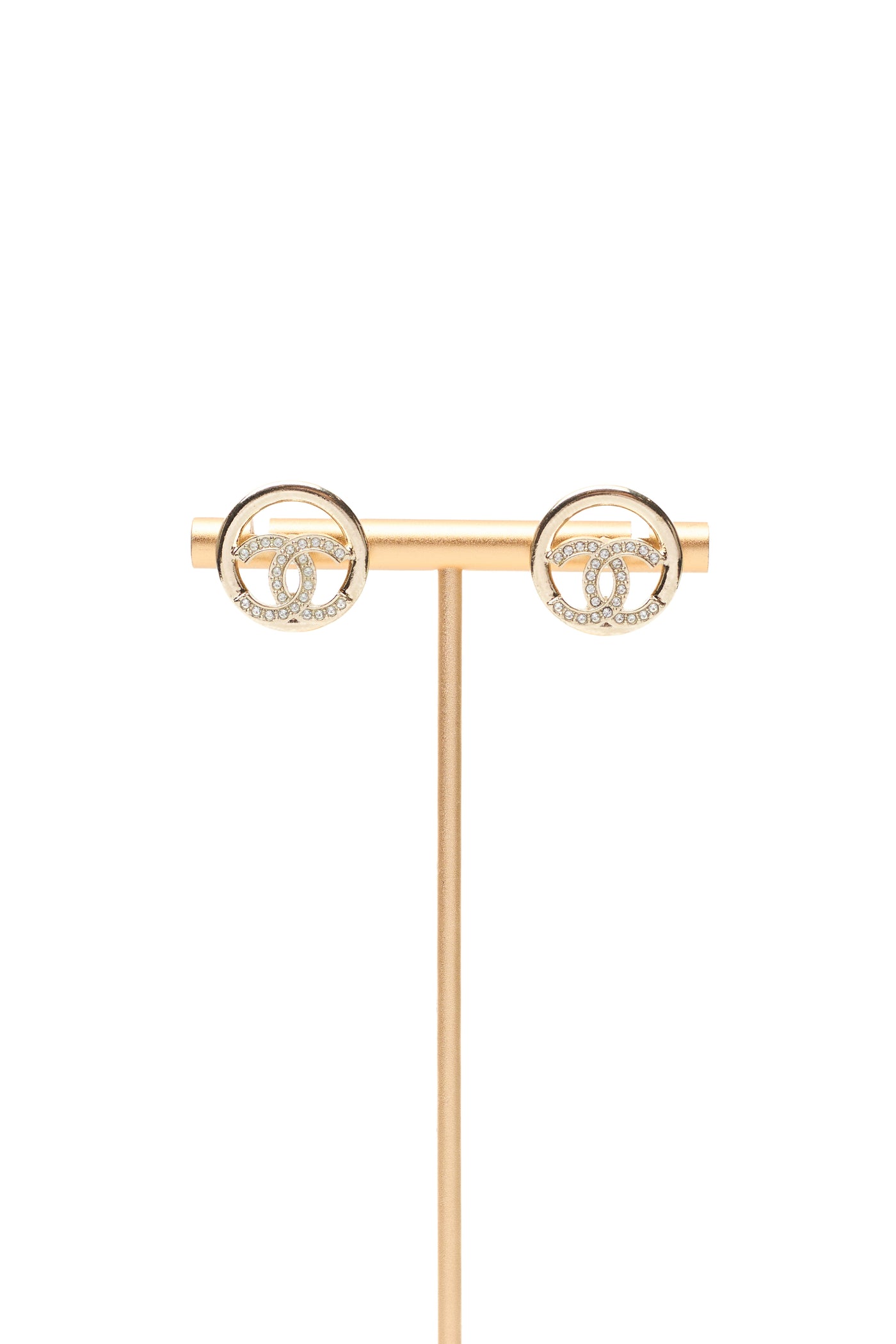 Chanel CC Detail Round Stud Earrings