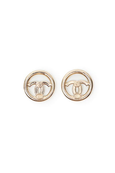 Chanel CC Detail Round Stud Earrings