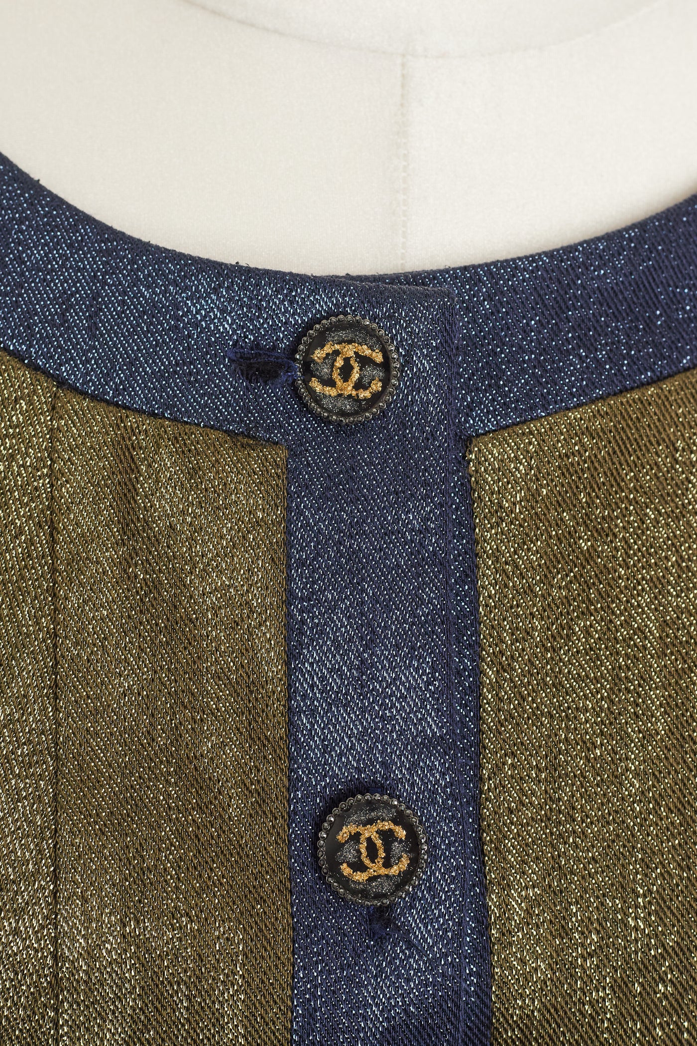 Chanel Short Sleeve Button Up Iridescent Jacket