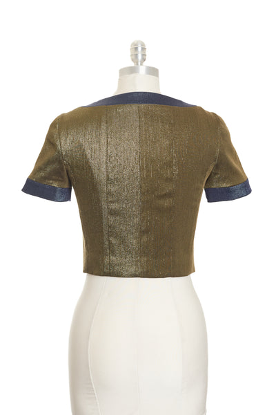 Chanel Short Sleeve Button Up Iridescent Jacket