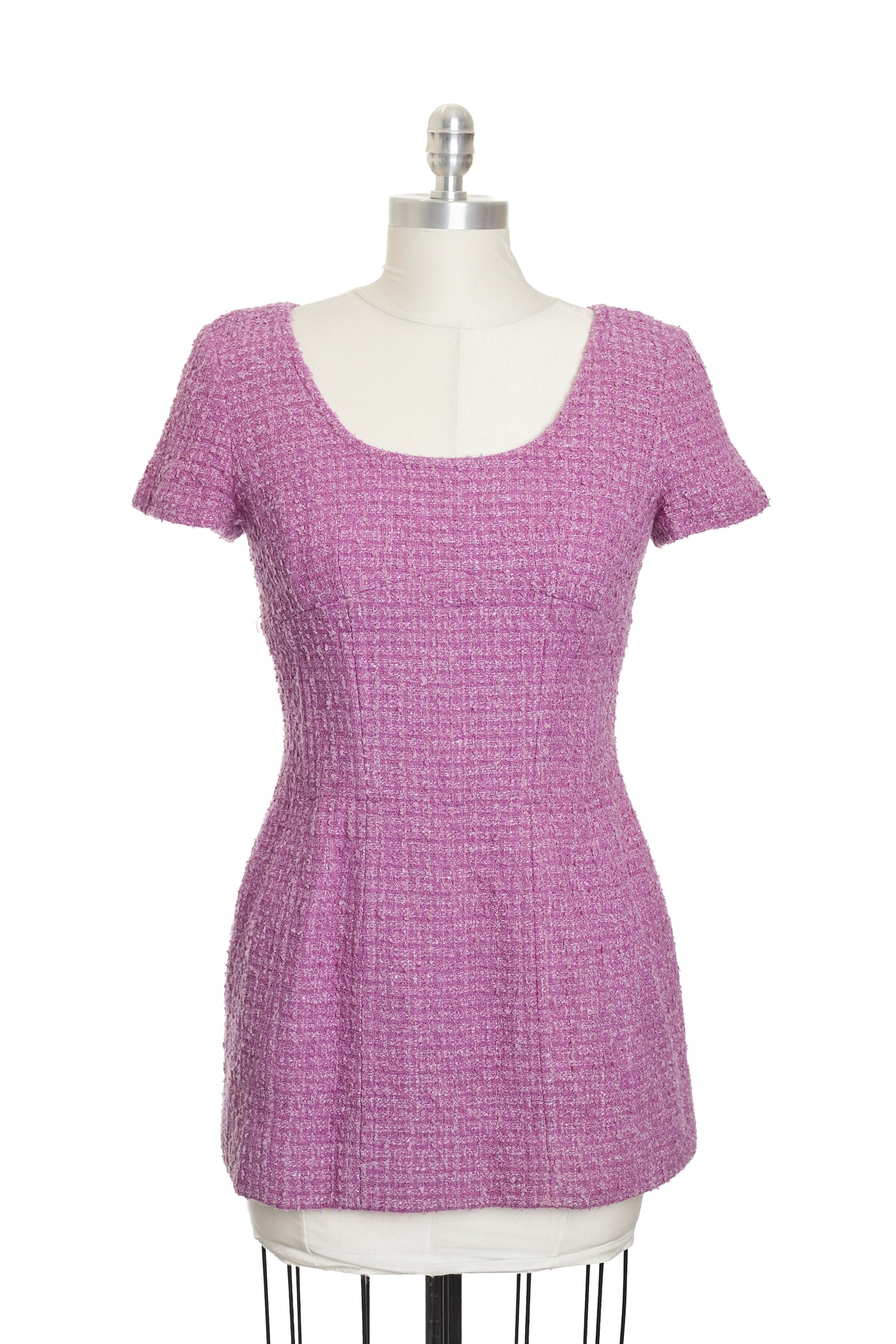 Chanel Vintage 1994 SS Runway Purple Tweed Mini Dress