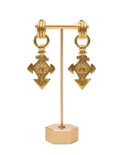 Chanel Vintage CC Cross Earrings