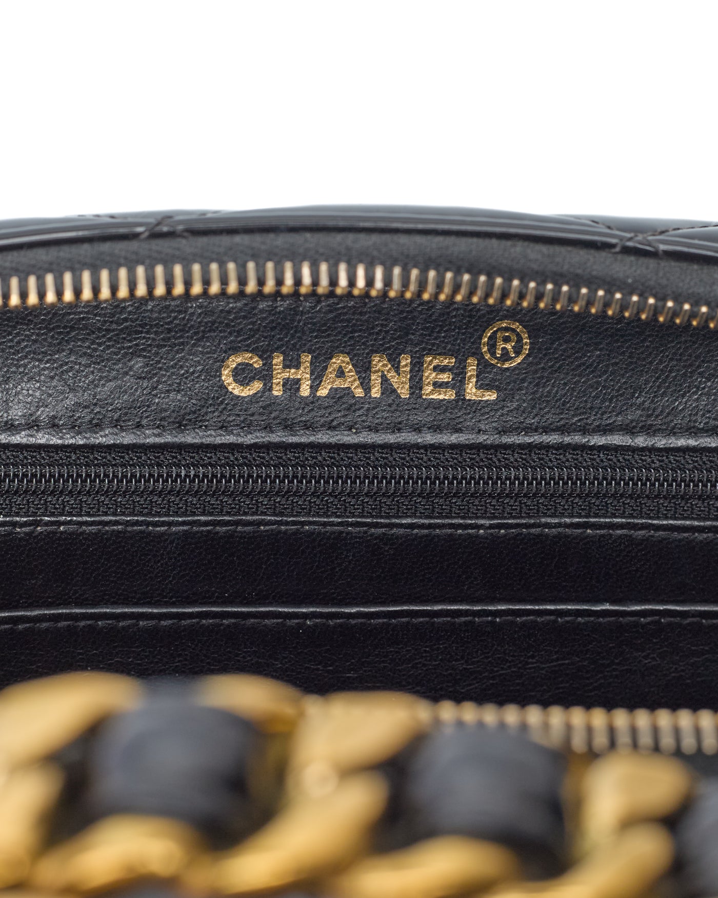 Chanel Vintage 1995 SS Barbie Runway Black Patent Leather Two-Way Bag