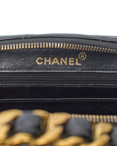 Chanel Vintage 1995 SS Barbie Runway Black Patent Leather Two-Way Bag
