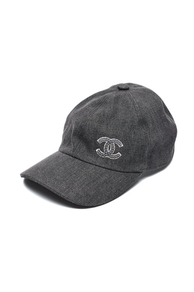 Chanel Black Denim CC Baseball Cap