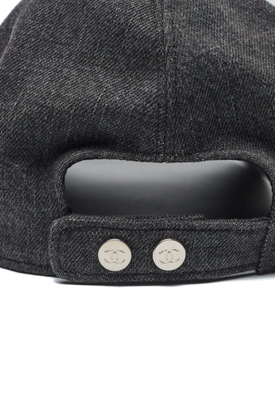 Chanel Black Denim CC Baseball Cap