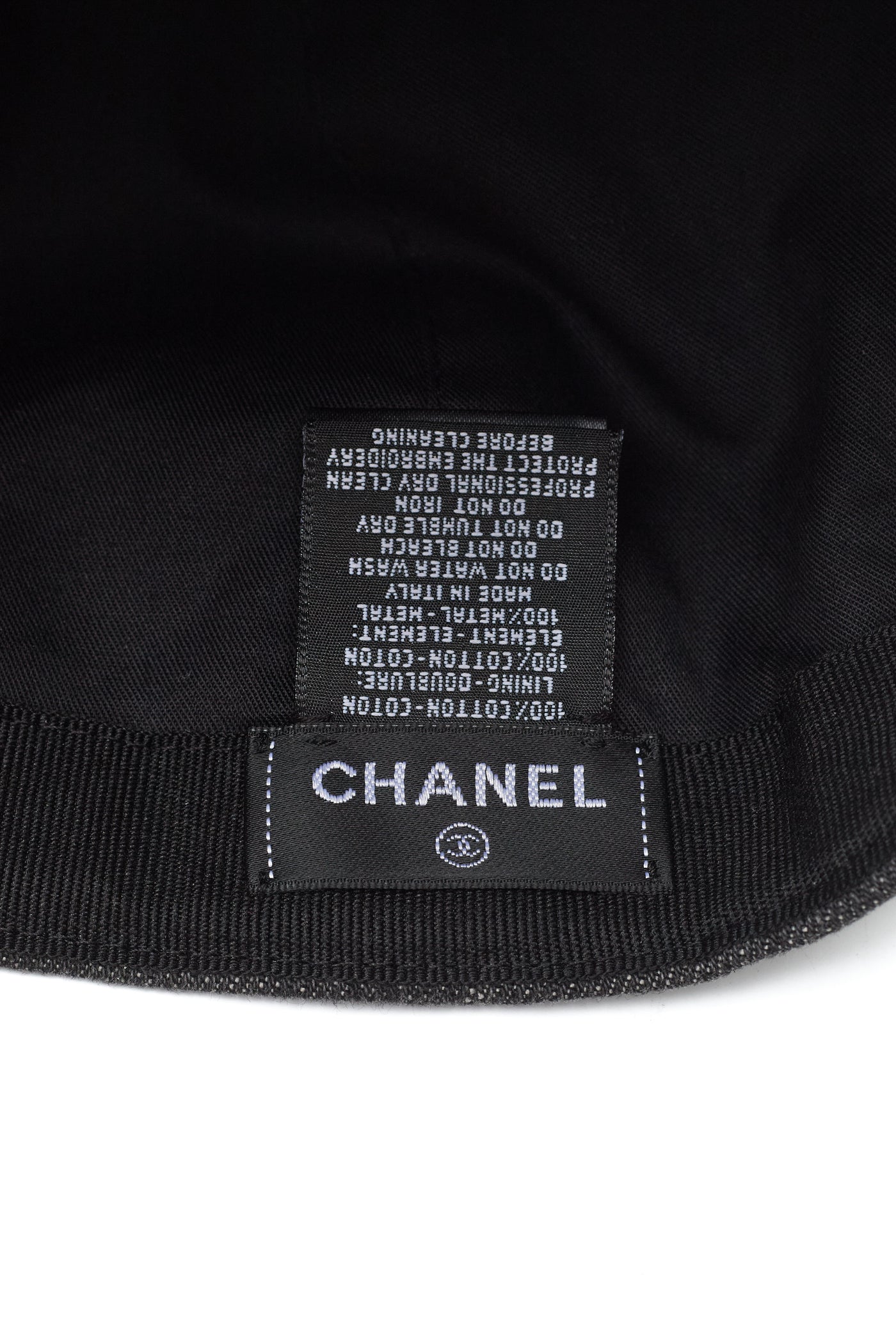 Chanel Black Denim CC Baseball Cap