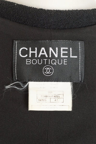 Chanel Vintage 1995 SS Runway Black Boucle Blazer