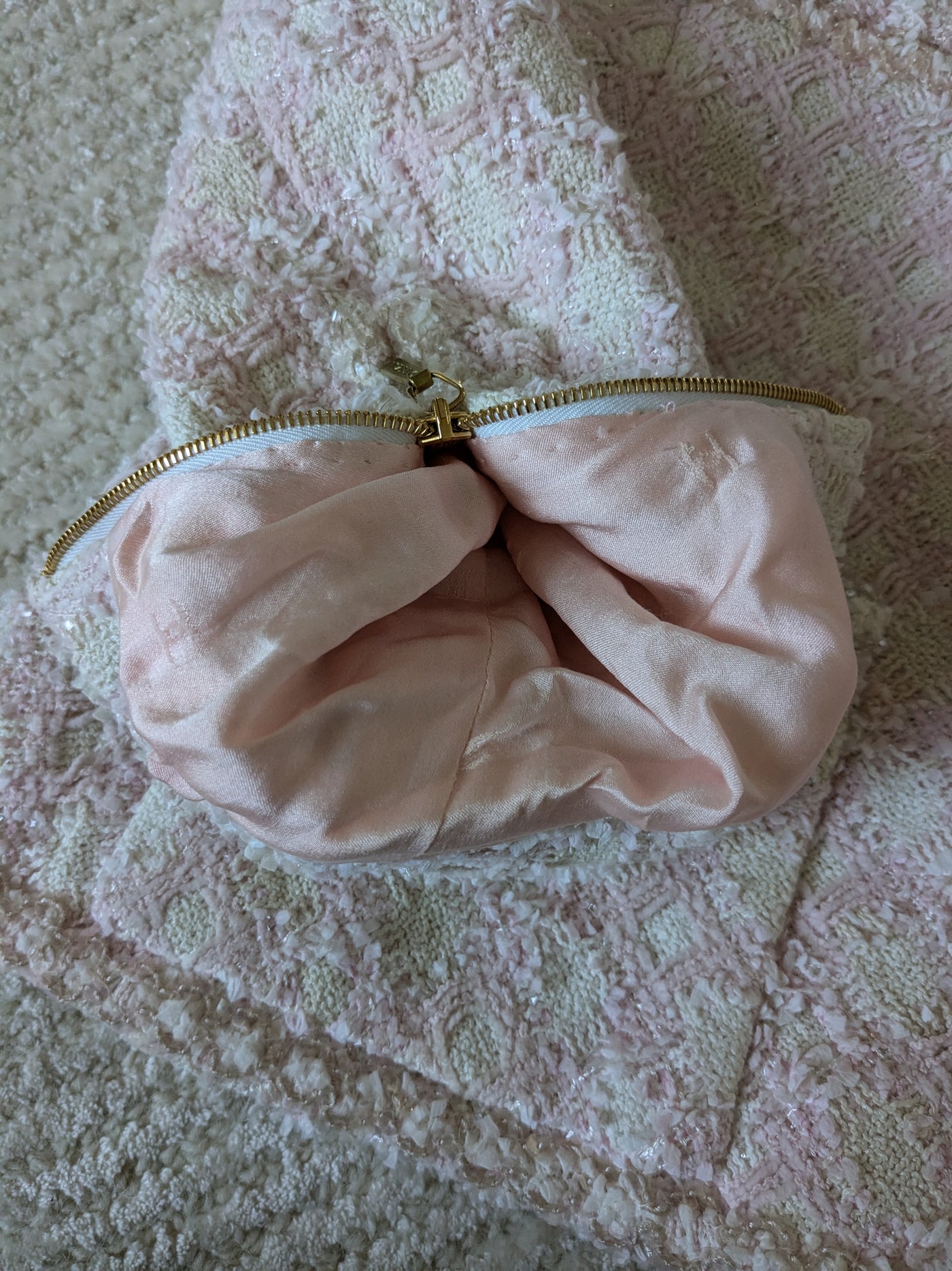 Chanel Vintage 1995 SS Barbie Runway Pale Pink and Sequin Skirt Suit Set