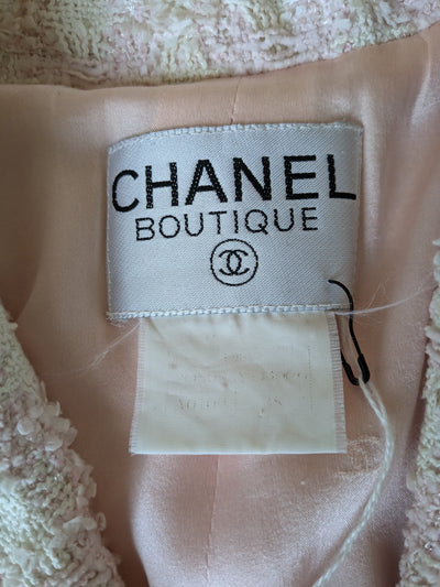 Chanel Vintage 1995 SS Barbie Runway Pale Pink and Sequin Skirt Suit Set