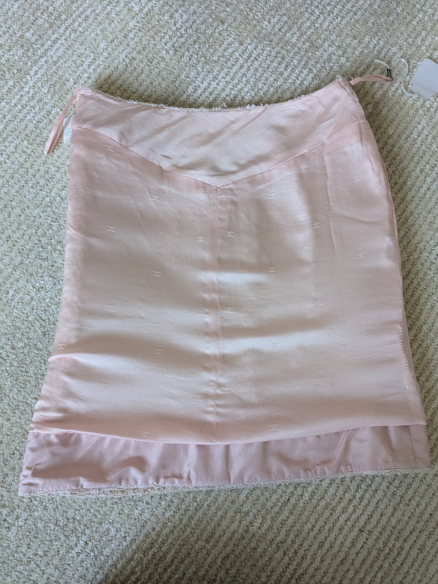 Chanel Vintage 1995 SS Barbie Runway Pale Pink and Sequin Skirt Suit Set