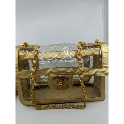 Chanel 95P Runway Barbie Collection Gold Naked Maxi Flap