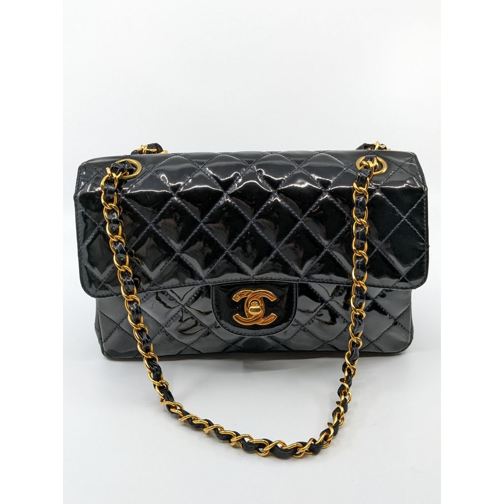 Chanel Vintage Patent Double-Faced Shoulder Flap