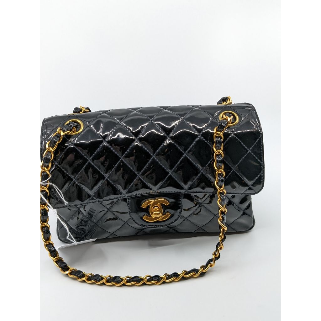 Chanel Vintage Patent Double-Faced Shoulder Flap
