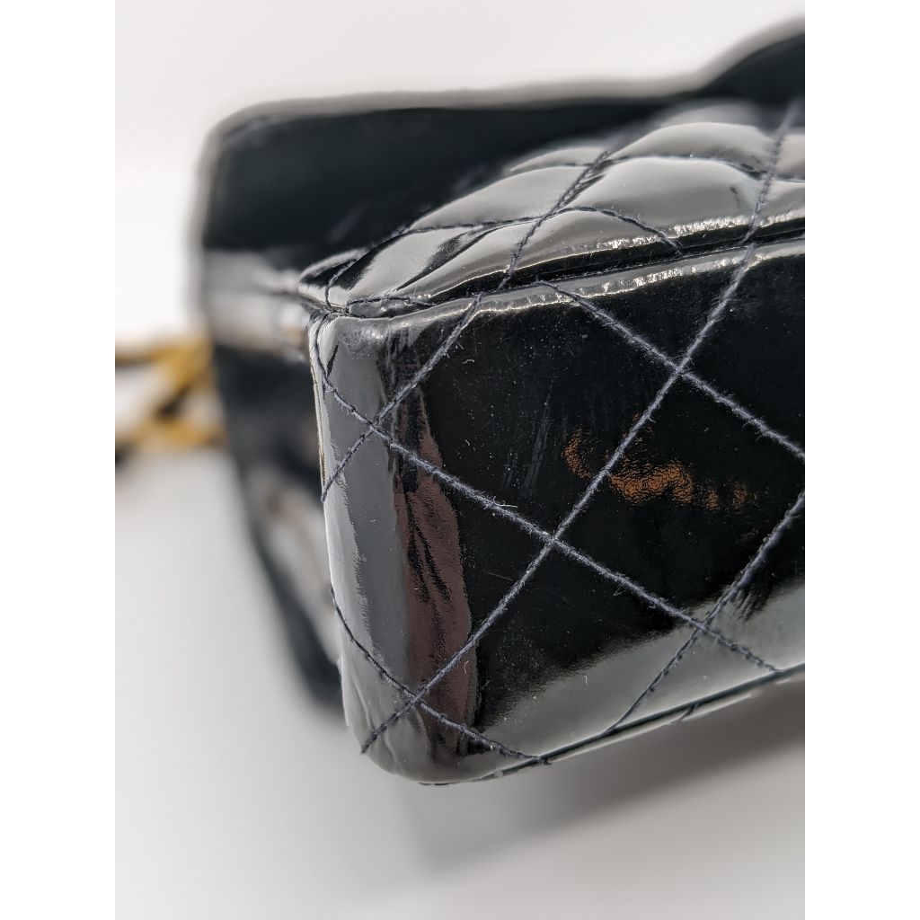 Chanel Vintage Patent Double-Faced Shoulder Flap