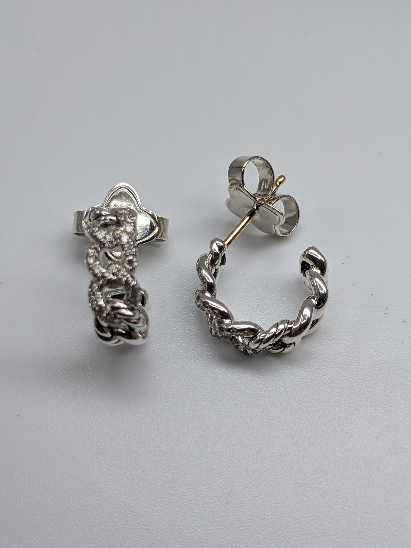 David Yurman Belmont 925 Silver and Diamond Earrings