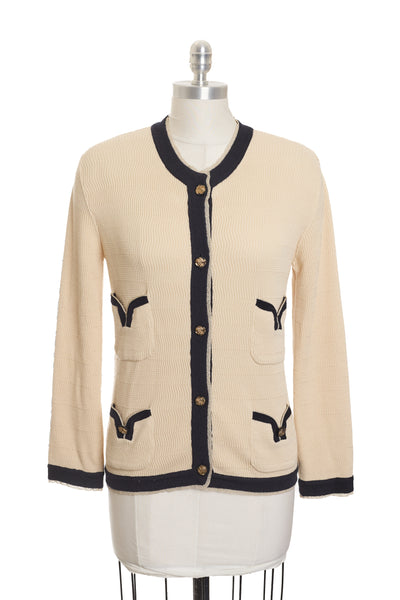 Chanel Bicolor Four Pocket Cardigan
