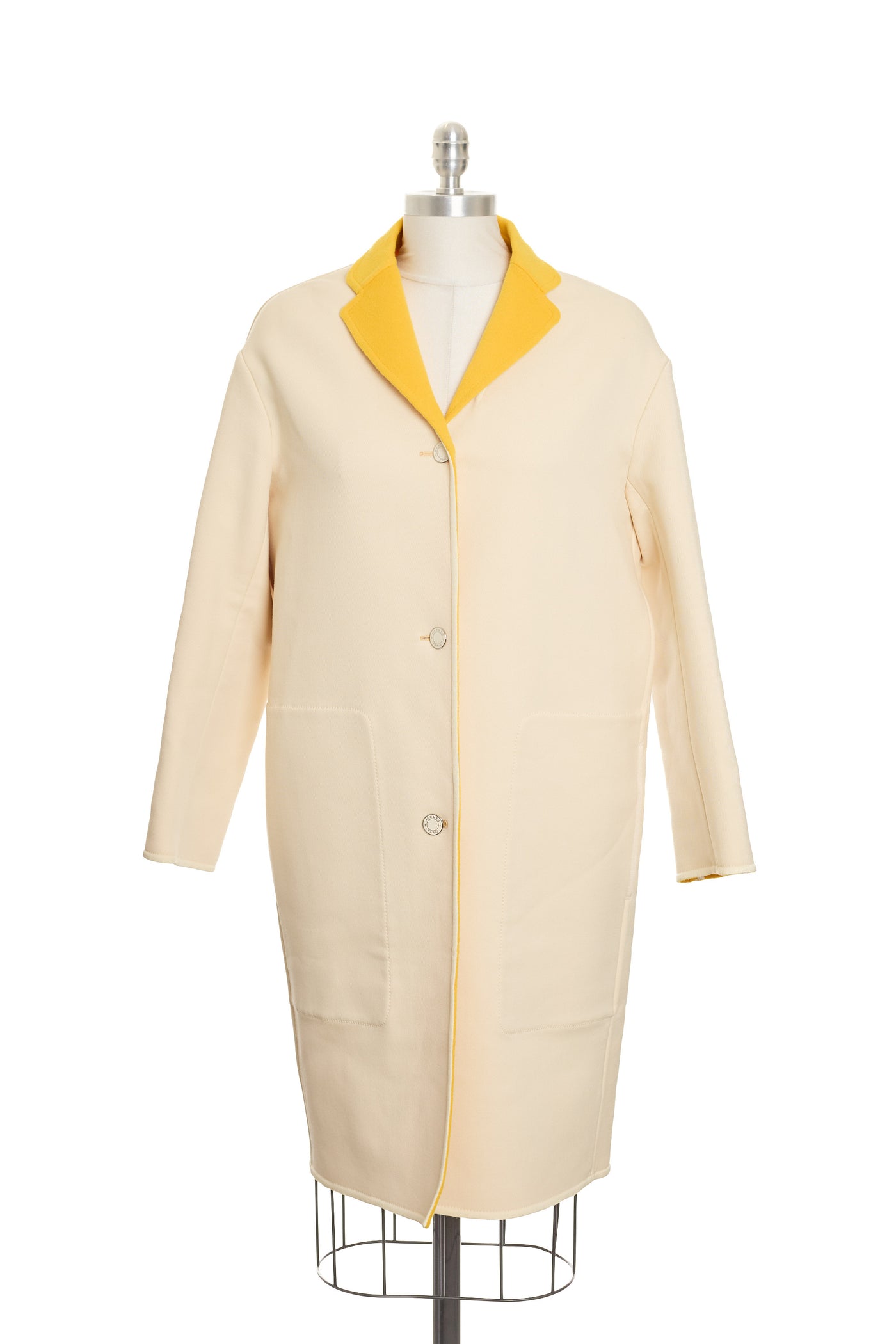 Hermes Cream Wool and Cashmere Coat