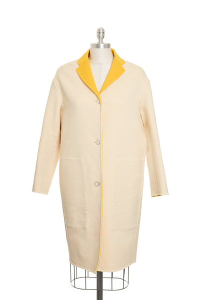Hermes Cream Wool and Cashmere Coat