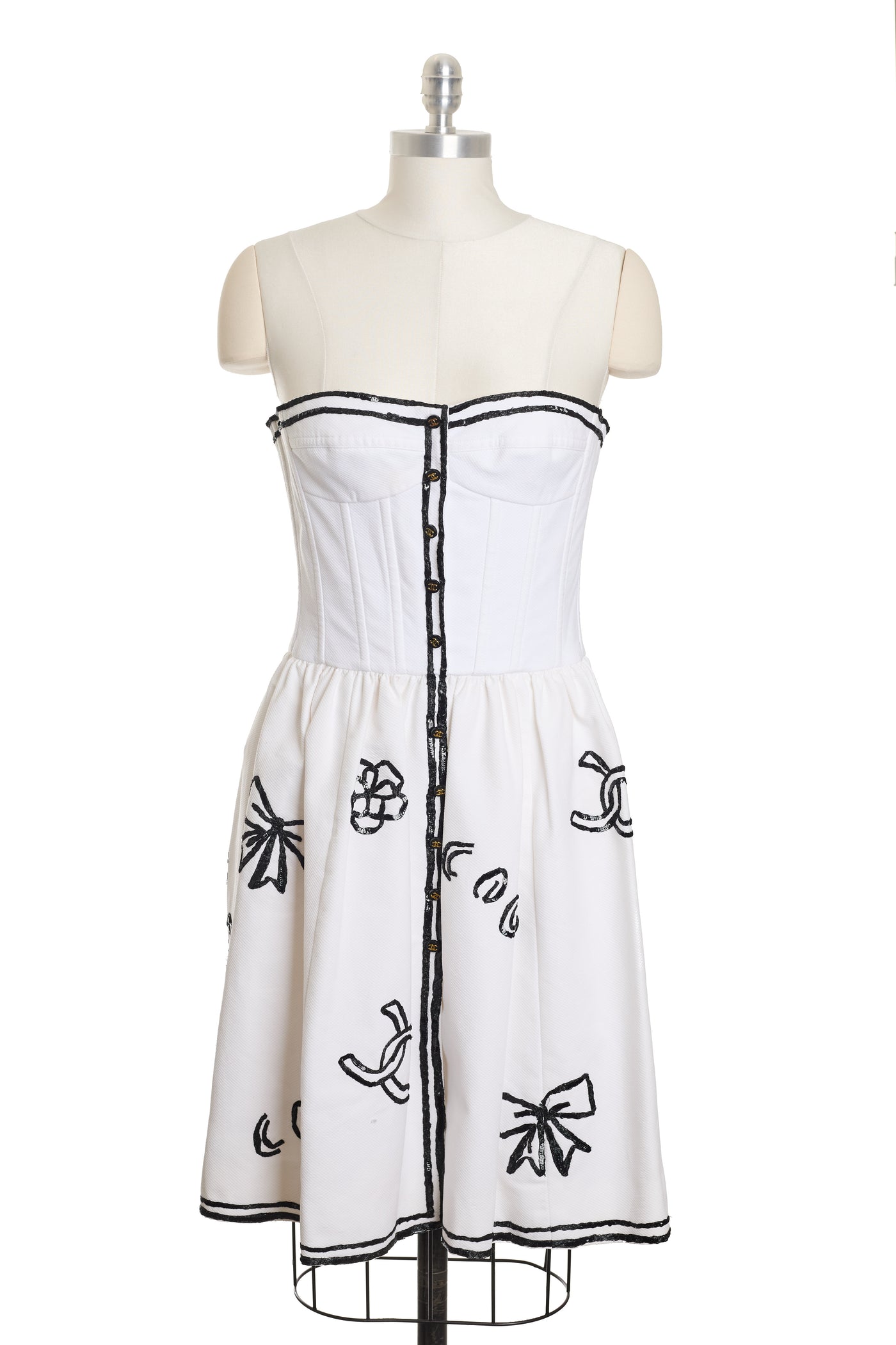 Chanel Rare Vintage 1995 SS Runway White Corset Dress