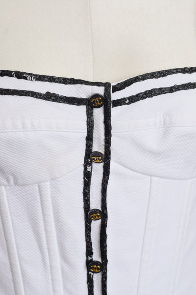 Chanel Rare Vintage 1995 SS Runway White Corset Dress