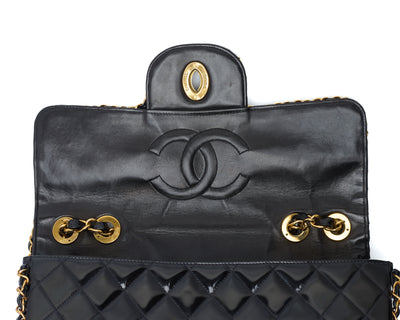 Chanel Vintage 1995 SS Runway Black Patent Leather Chain Around Maxi