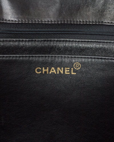Chanel Vintage 1995 SS Runway Black Patent Leather Chain Around Maxi