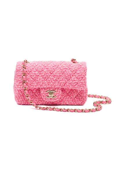 Chanel Multicolor Pink Tweed Rectangular Mini